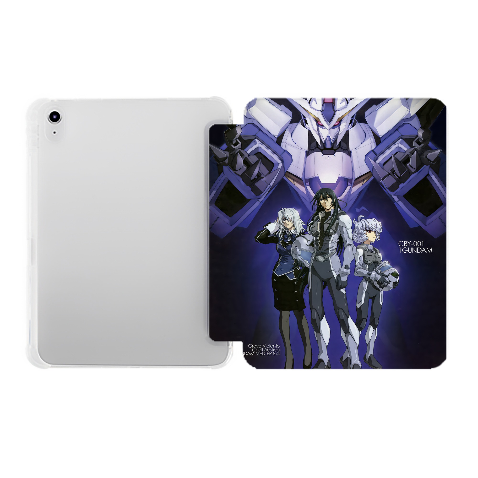 （画像用） 機動戦士ガンダム Mobile Suit Gundam IPad ケース ペン収納付き 三つ折りスタンド PUレザー×シリコン 対応機種9.5/10.5/10.9インチ